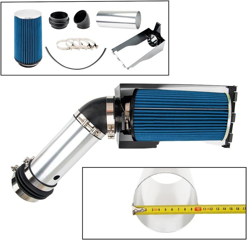 AUTOSITY 4" Cold Air Intake System Kits w/Filter Aluminum 7.3L Diesel Kit Compatible with 1999-2003 F250 F350 Super Duty, 1999-2003 Excursuion 7.3L V8 (Blue) - Image 4
